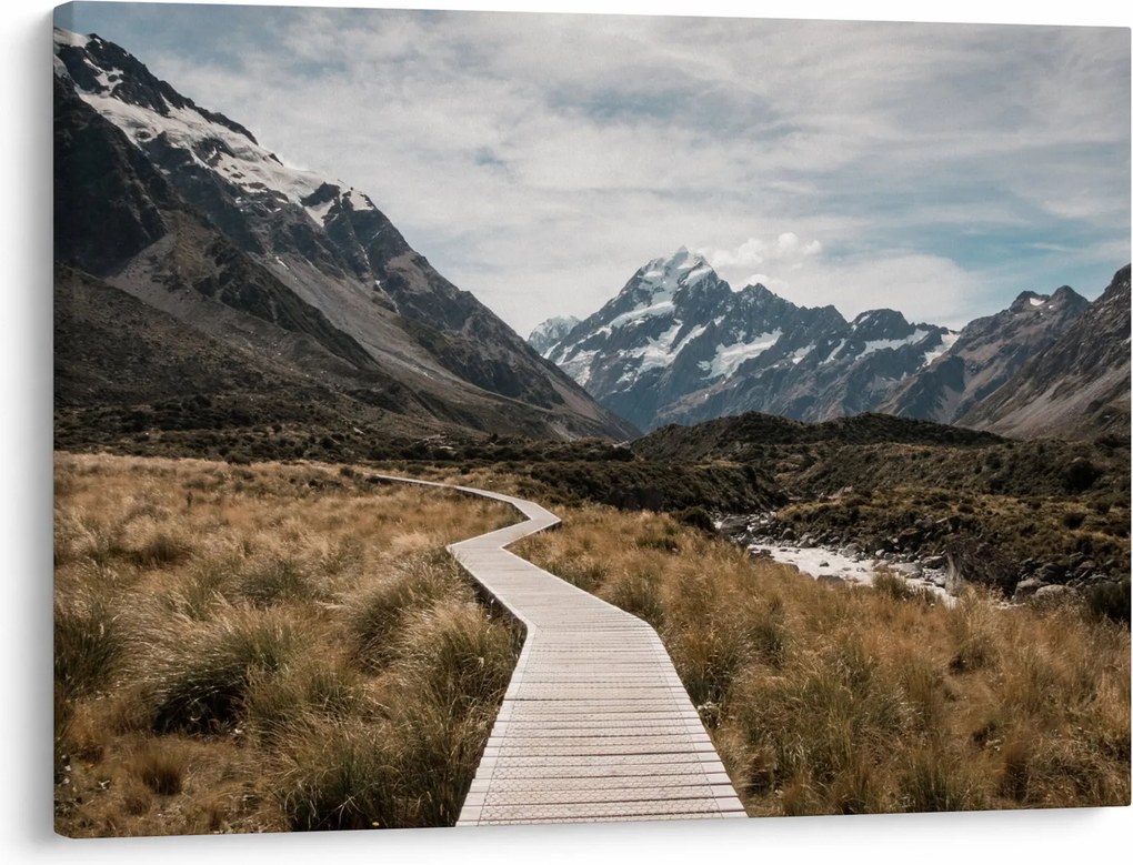 Kép - Sétány a hegységben Mt. Cook (70x50 cm)