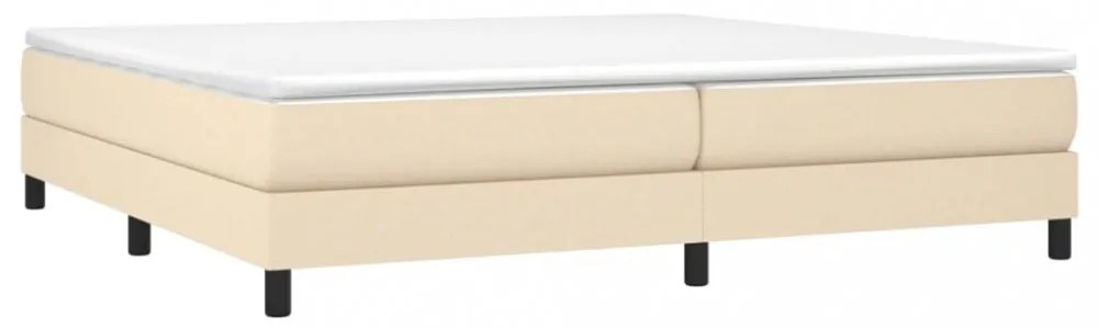 krémszínű szövet rugós ágykeret 200 x 200 cm