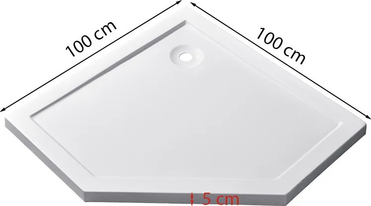 Celtic 100x100 cm ötszögletű zuhanykabin zuhanytálcával