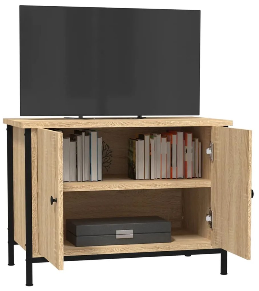 sonoma tölgyfa ajtós TV-szekrény 60 x 35 x 45 cm redőzött fa