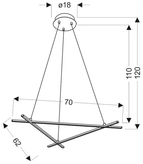 LED Csillár zsinóron ANDROS LED/30W/230V