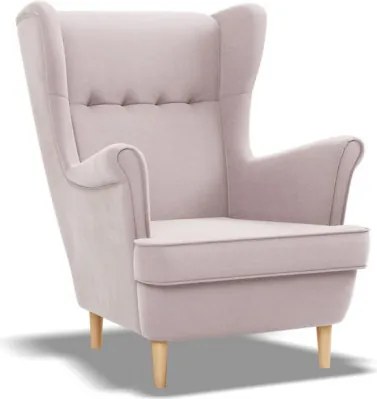 Uszak Mini fotel, bársony, rózsaszín