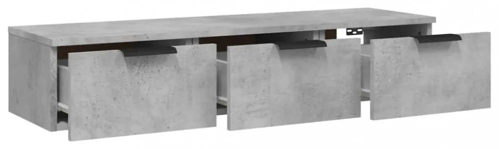 betonszürke szerelt fa faliszekrény 102 x 30 x 20 cm