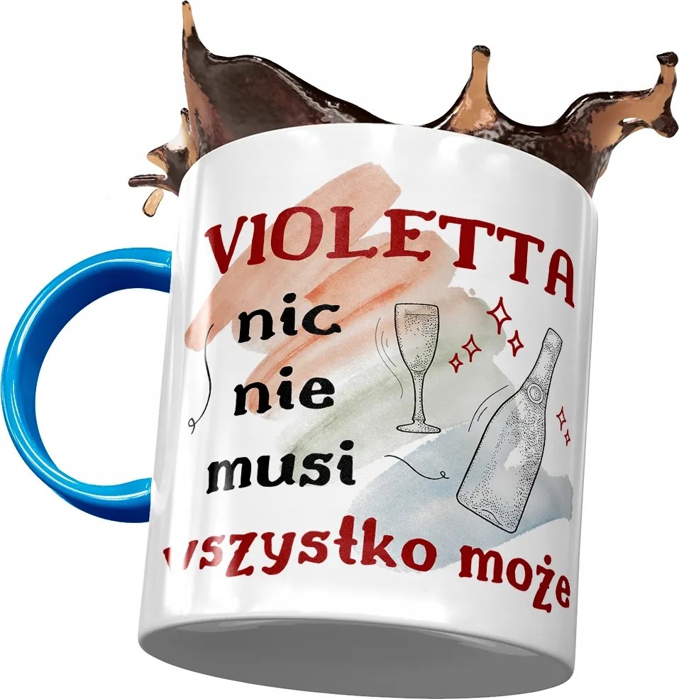 Kék Bögre Violetta Barátnőknek Ajándék Nyomtatott Fotóval
