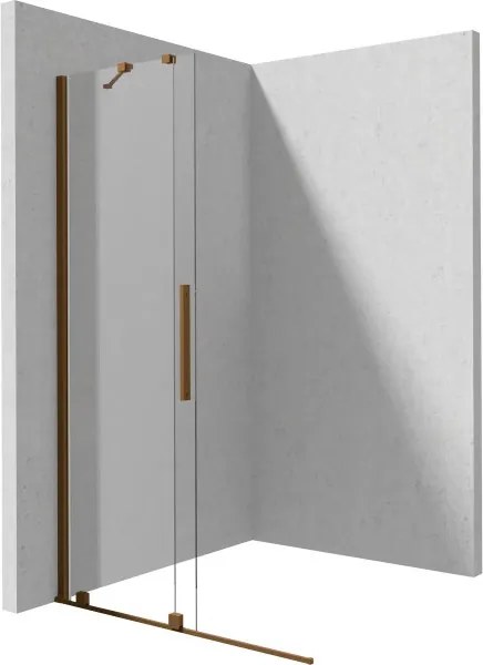 Prizma csúsztatható walk-in zuhanyfal_100x195, szálcsiszolt bronz
