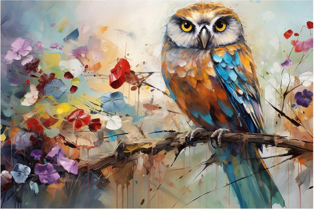 Kép - Festett bagoly (90x60 cm)