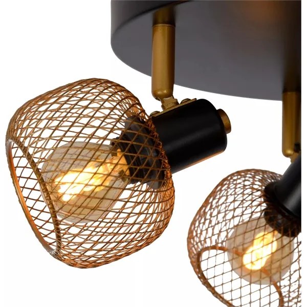 Lucide 77978/13/02 - Spotlámpa MAREN 3xE14/13W/230V fekete/réz