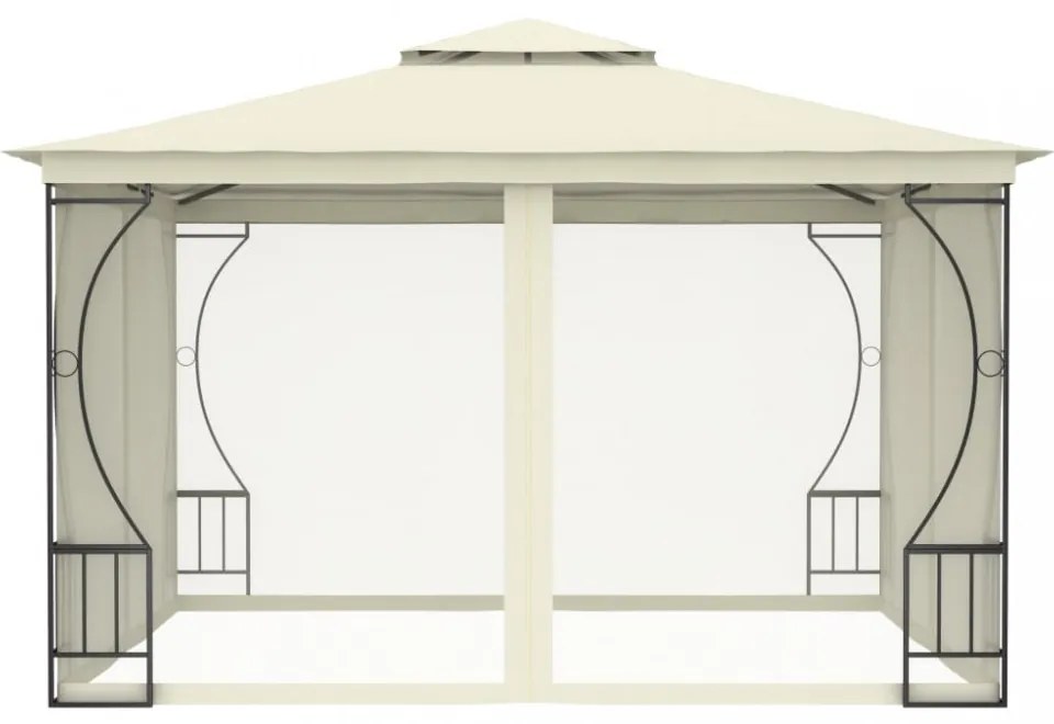 krémszínű pavilon hálóval 300 x 300 x 265 cm