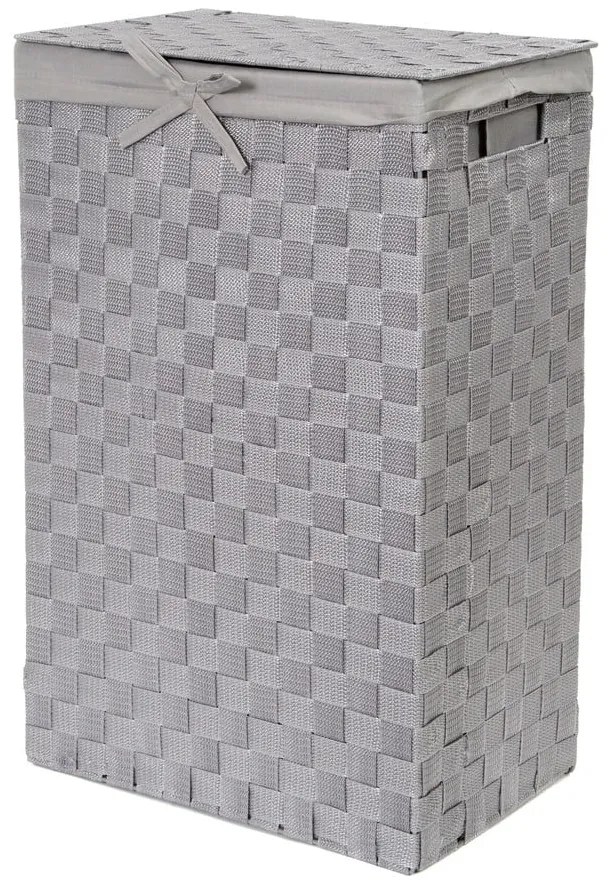 Laundry Basket Linen szürke, fedeles szennyeskosár, magasság 60 cm - Compactor