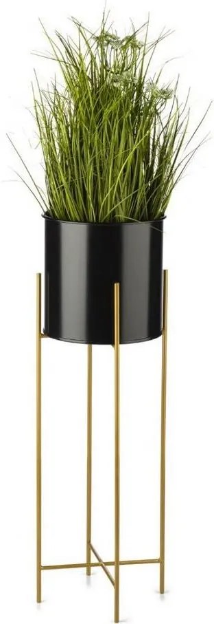 Virágállvány 75x17 cm fekete/arany