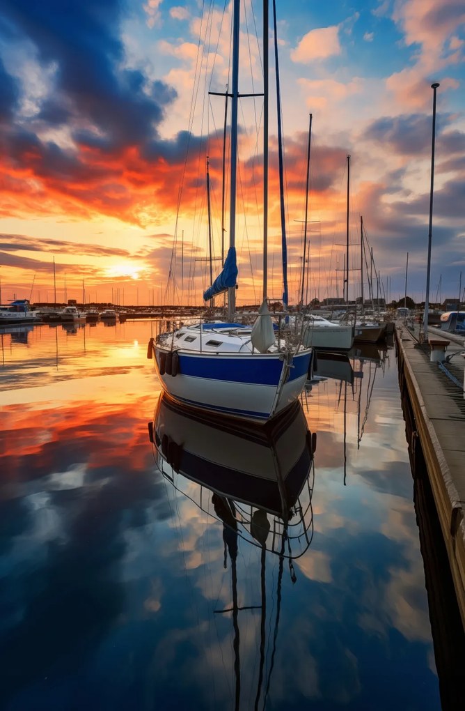 Poszter 56,6x86,4cm Naplemente Marina-ban