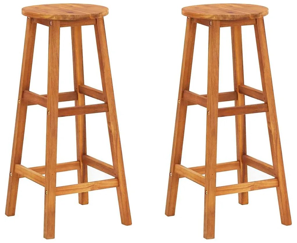 vidaXL 2 db tömör akácfa bárszék