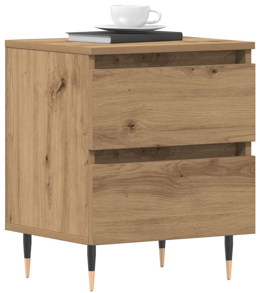 Éjjeli szekrények 2 db Kézműves tölgy 40x35x50 cm Műzott anyag