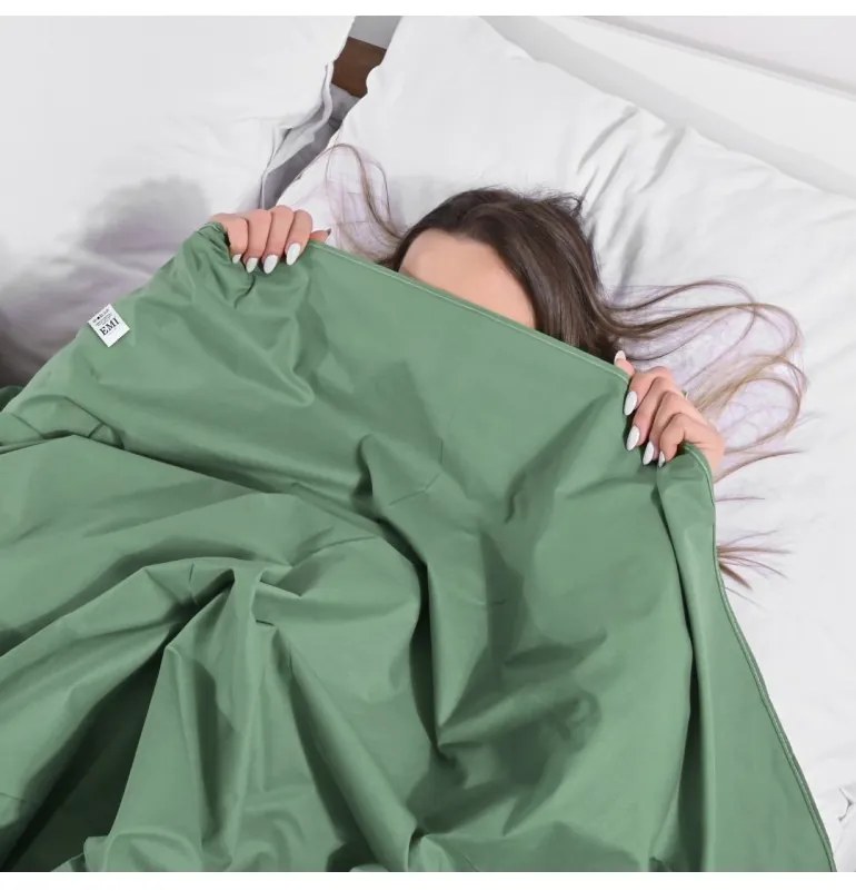 EMI sötétzöld klasszikus lepedő, Fix lepedő 140x220