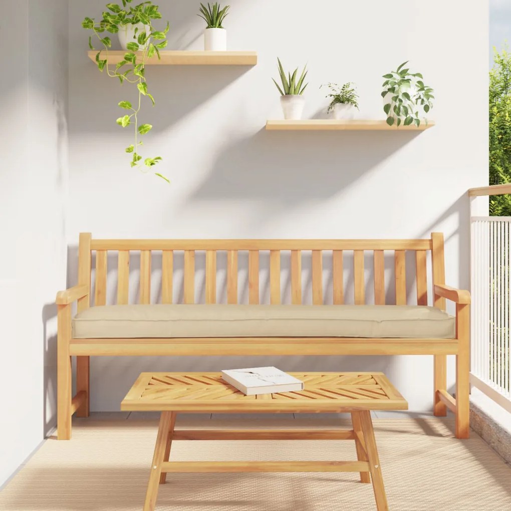 Palettapárnák padhoz 2 db Bézs 200x40x8 cm Oxford szövet