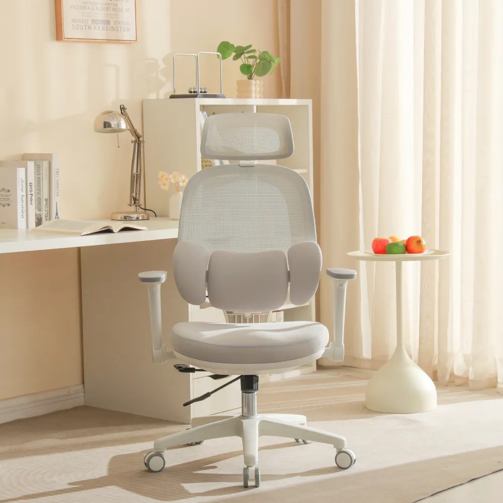 Irodai szék, szürke/fehér, ABRAMO