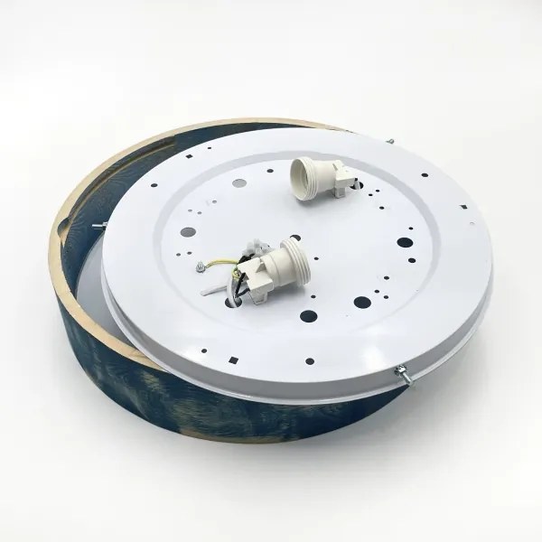 Brilagi - PINO mennyezeti lámpa 2xE27/15W/230V, fenyő/kék, átmérő 37,5 cm