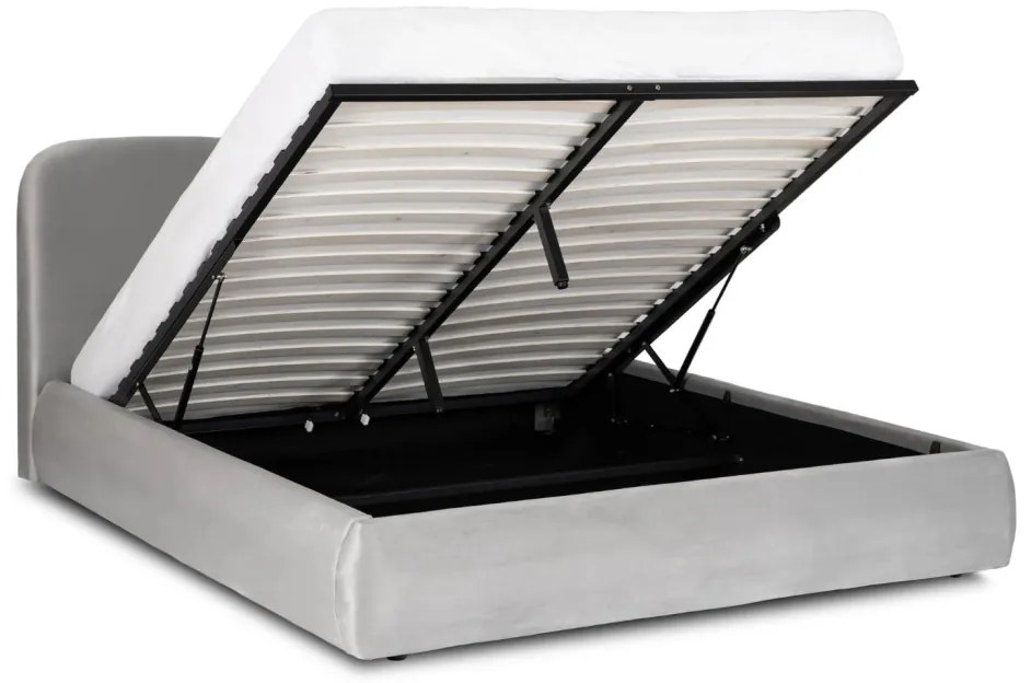 Franciaágy Szürke Bouclé Kárpittal. Ágyneműtartóval. 180x200 BRISTOL