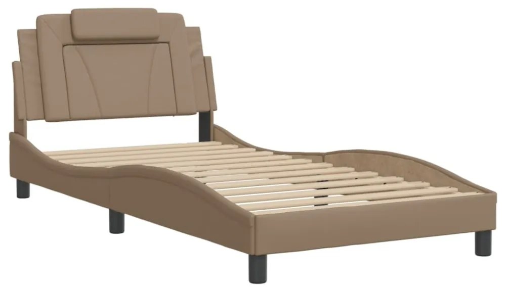 vidaXL cappuccino színű ágykeret Viana LED-ekkel matrac nélkül 100 x 200 cm