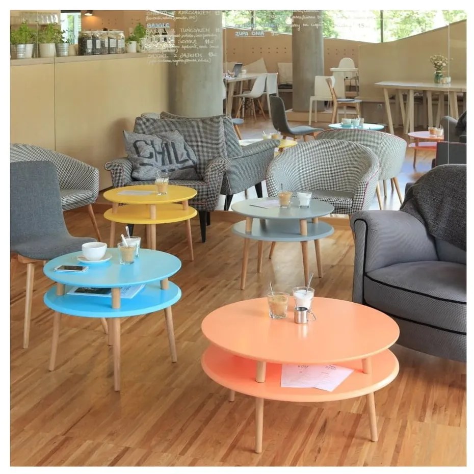 UFO fehér dohányzóasztal, Ø 70 cm - Ragaba