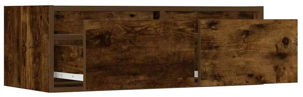 TV szekrény LED világítással füstölt tölgy 75x35,5x25 cm