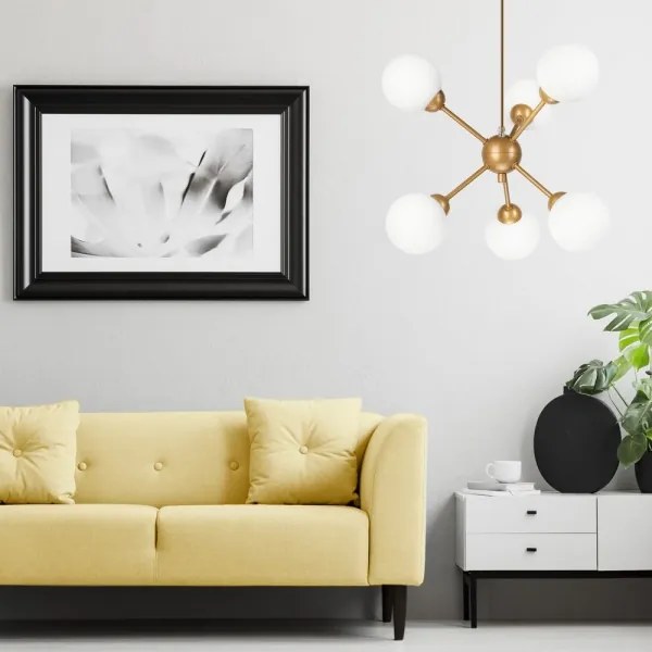 Csillár rúdon RUBBY BALL 6xG9/5W/230V arany