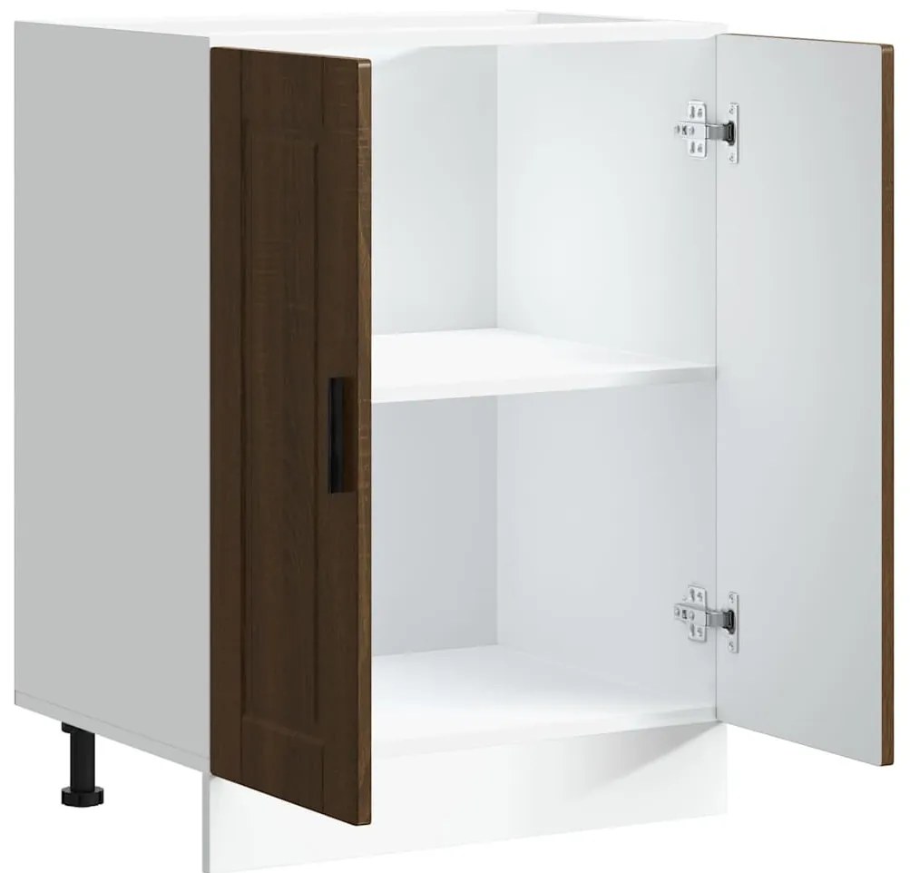 vidaXL Porto barna tölgy színű szerelt fa konyhai alapszekrény