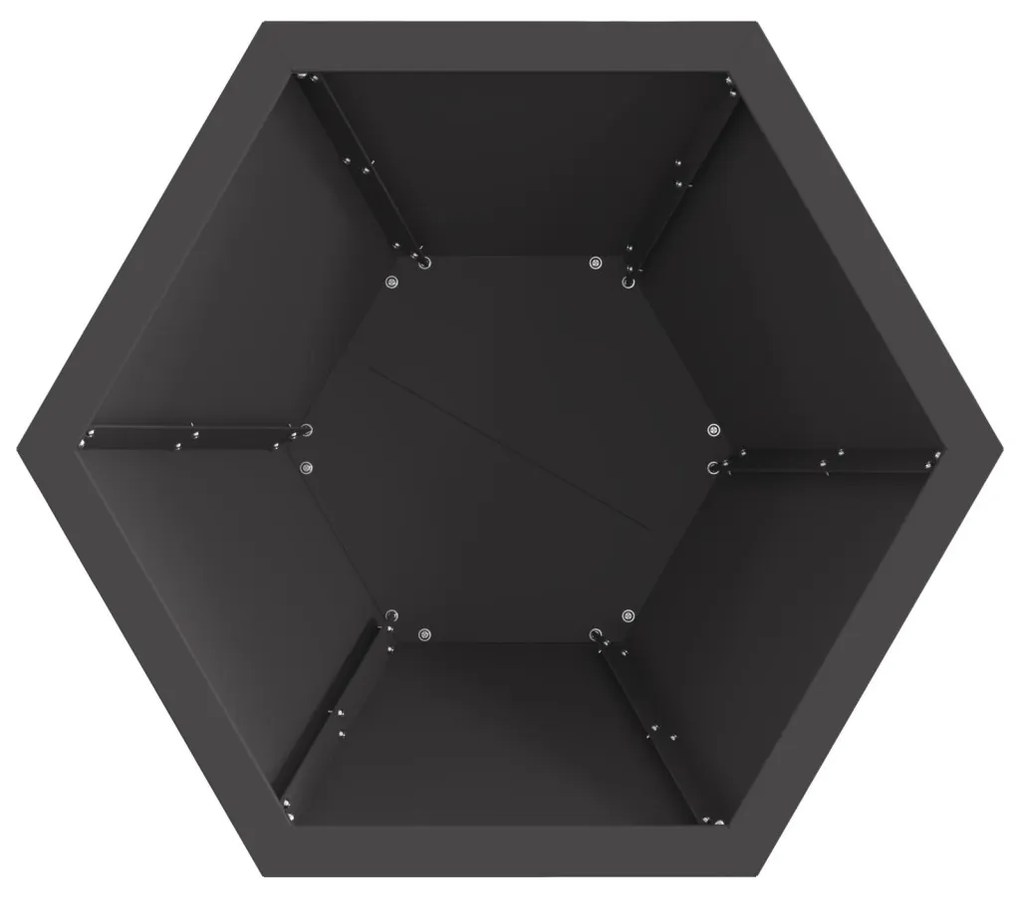 Hexagonális Tűzrakó Fekete 50x50x40 cm Acél