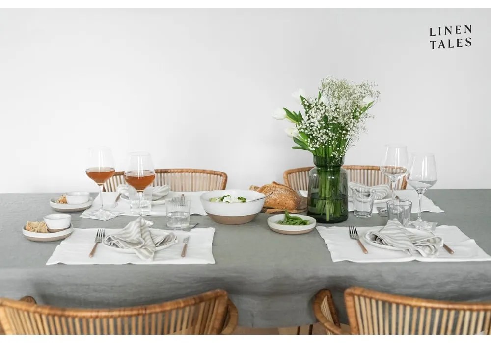 Len asztalterítő 140x300 cm Khaki – Linen Tales