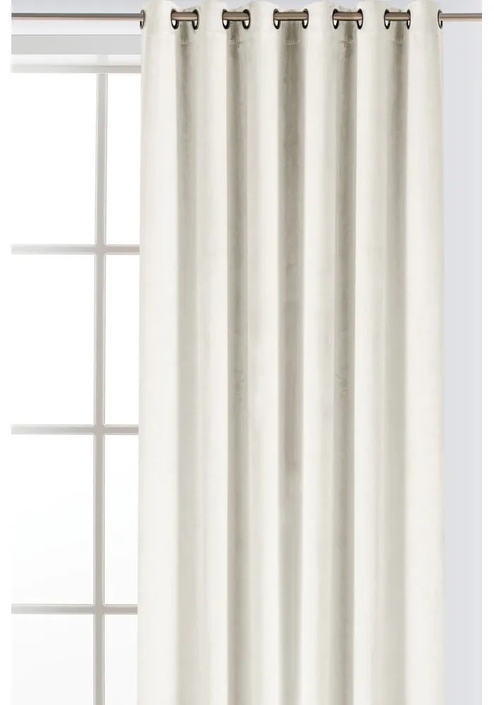 Krémszínű bársony dimout (részleges sötétítő) függöny 530x270 cm Velto – Filumi
