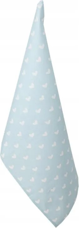 Kék pamut törlőkendő szívecskékkel 47x70 cm