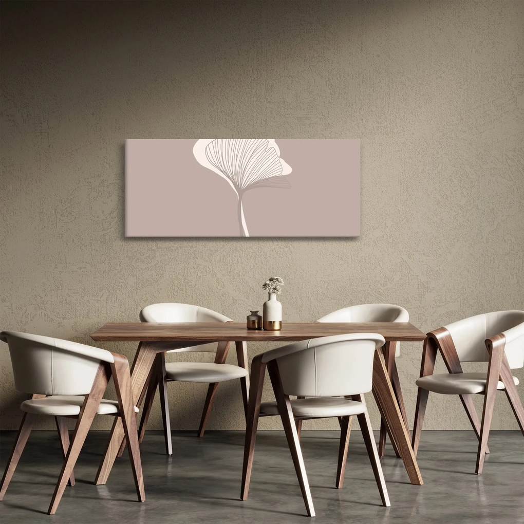 Kép - Bézs színű levelek N⁰3 (120x50 cm)