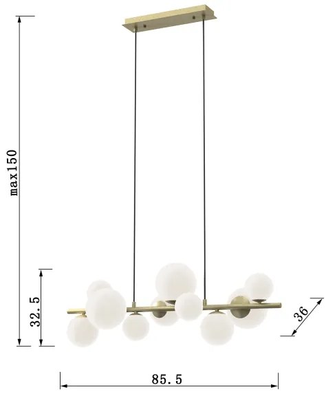 ONLI - Csillár zsinóron PALOMA 10xG9/10W/230V arany