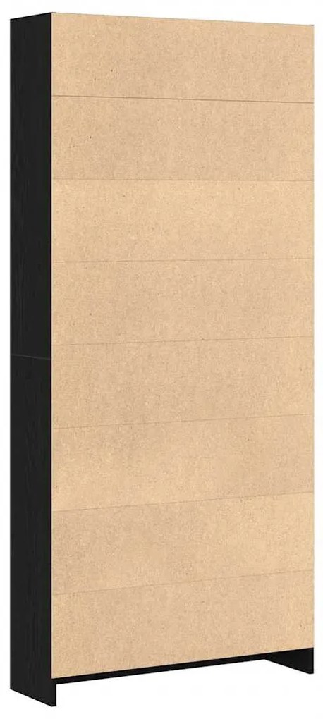 fekete tölgy szerelt fa könyvespolc 80x24x176 cm
