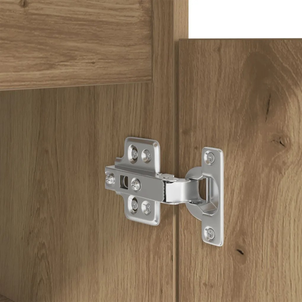 vidaXL Asztal fiókkal ajtóval kézműves tölgy 140 x 49 x 76 cm Faanyag