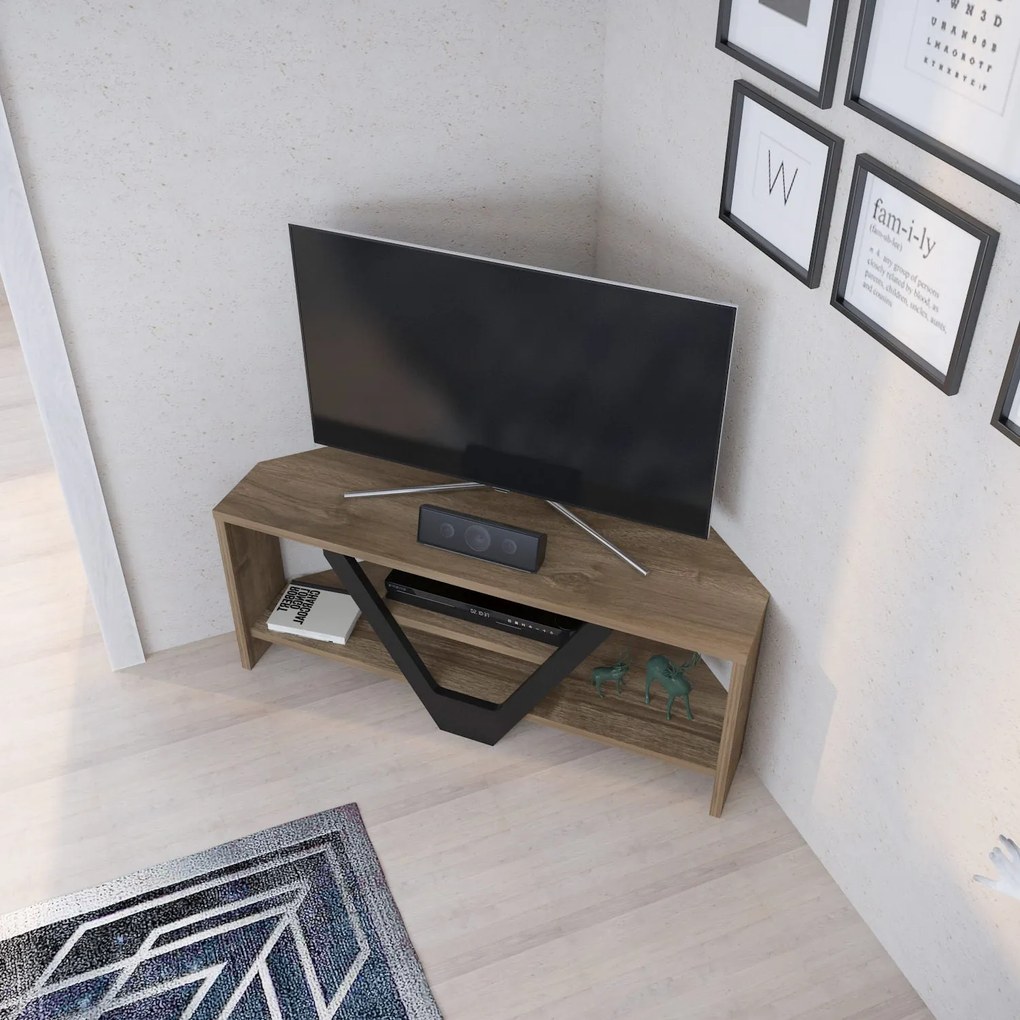TV szekrény Karin - Walnut, Black