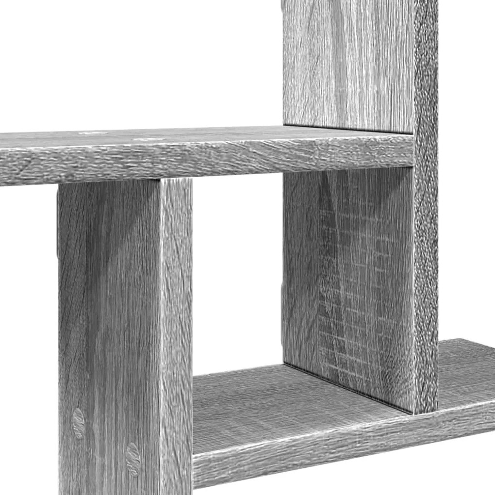 2 db szürke sonoma színű szerelt fa fali polc 38 x 12 x 38 cm