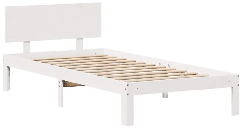 fehér tömör fenyőfa ágykeret fiókokkal 90 x 200 cm