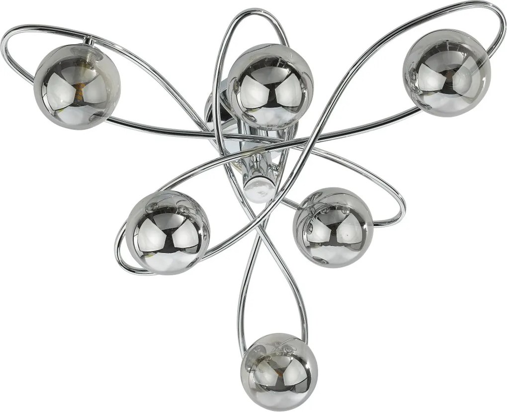 Dar Lighting modern mennyezeti lámpa lysandra füstös csiszolt króm darlys6450