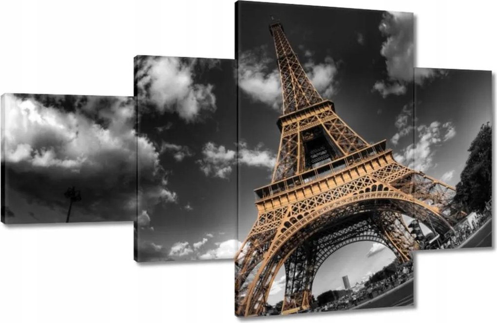 Festmények 130x80 Arany Eiffel-torony