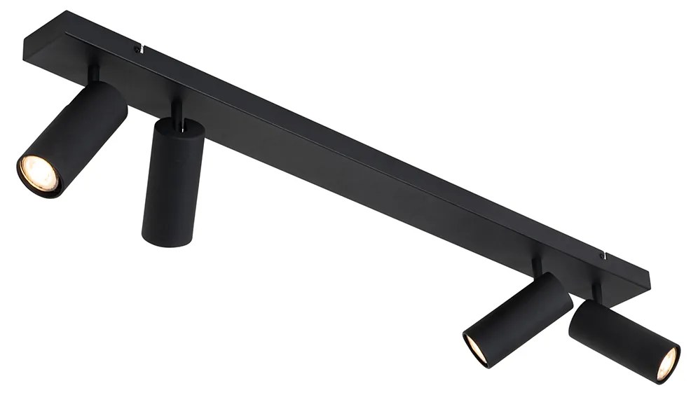 Okos mennyezeti spotlámpa fekete 4-lámpás állítható 4 Wifi GU10 50mm-es izzóval - Renna