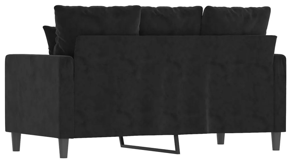 vidaXL kétszemélyes fekete bársony kanapé 120 cm