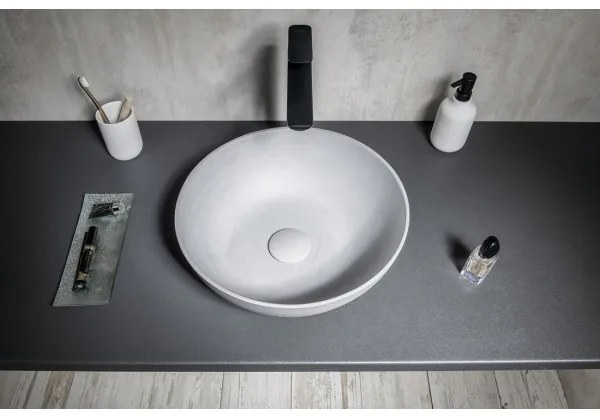 Sapho - FORMIGO ráépített mosdó Ø 39 cm beton/matt szürke