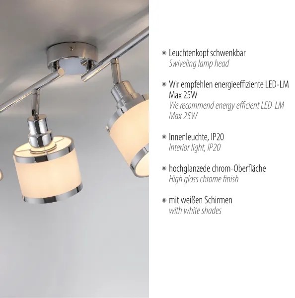 Leuchten Direkt 15374-17 - Spotlámpa ACCOR 4xE14/25W/230V