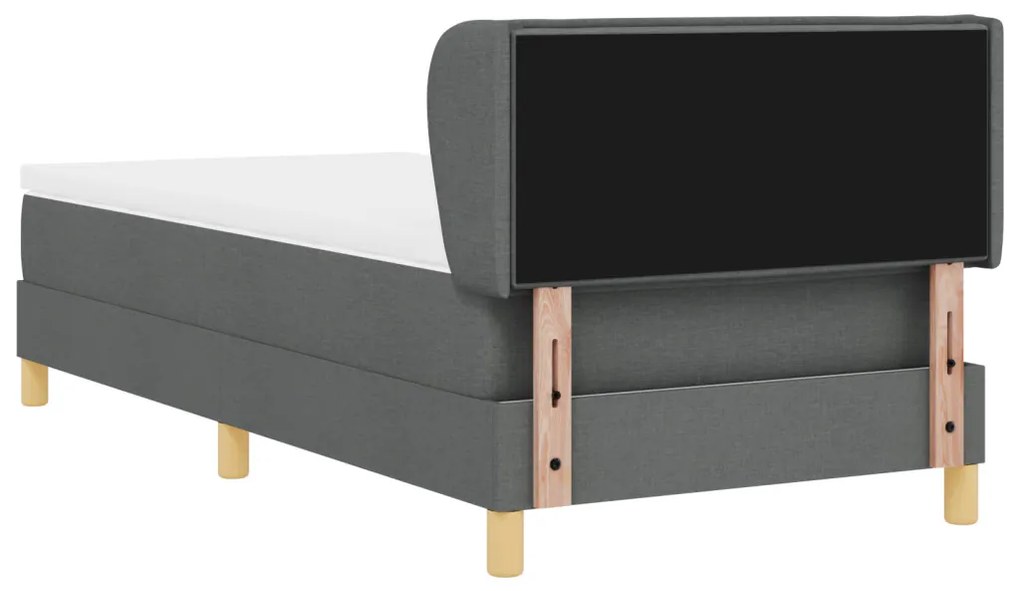 Boxspringágy Matracokkal Sötétszürke 90x200 cm Szövet