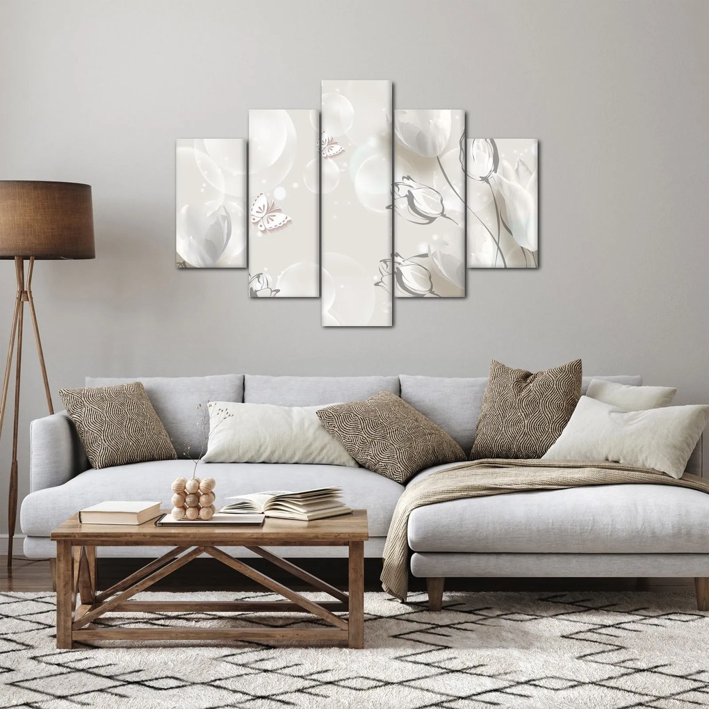 Kép - tulipánok a buborékok között (150x105 cm)