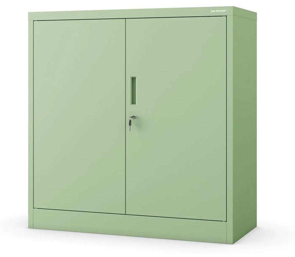 Alacsony fém irattartó szekrény BEATA, 900 x 930 x 400 mm, Fresh Style: pasztellzöld