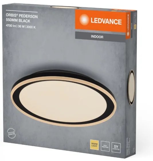 Ledvance - LED Mennyezeti lámpa ORBIS PEDERSON LED/36W/230V átm. 55 cm fekete