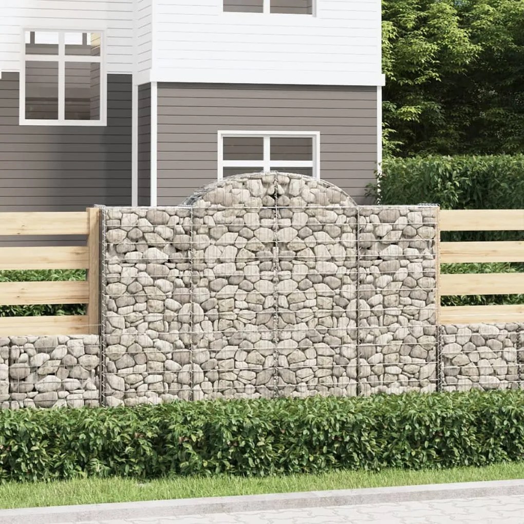 5 db íves horganyzott vas gabion kosár 200x30x140/160 cm