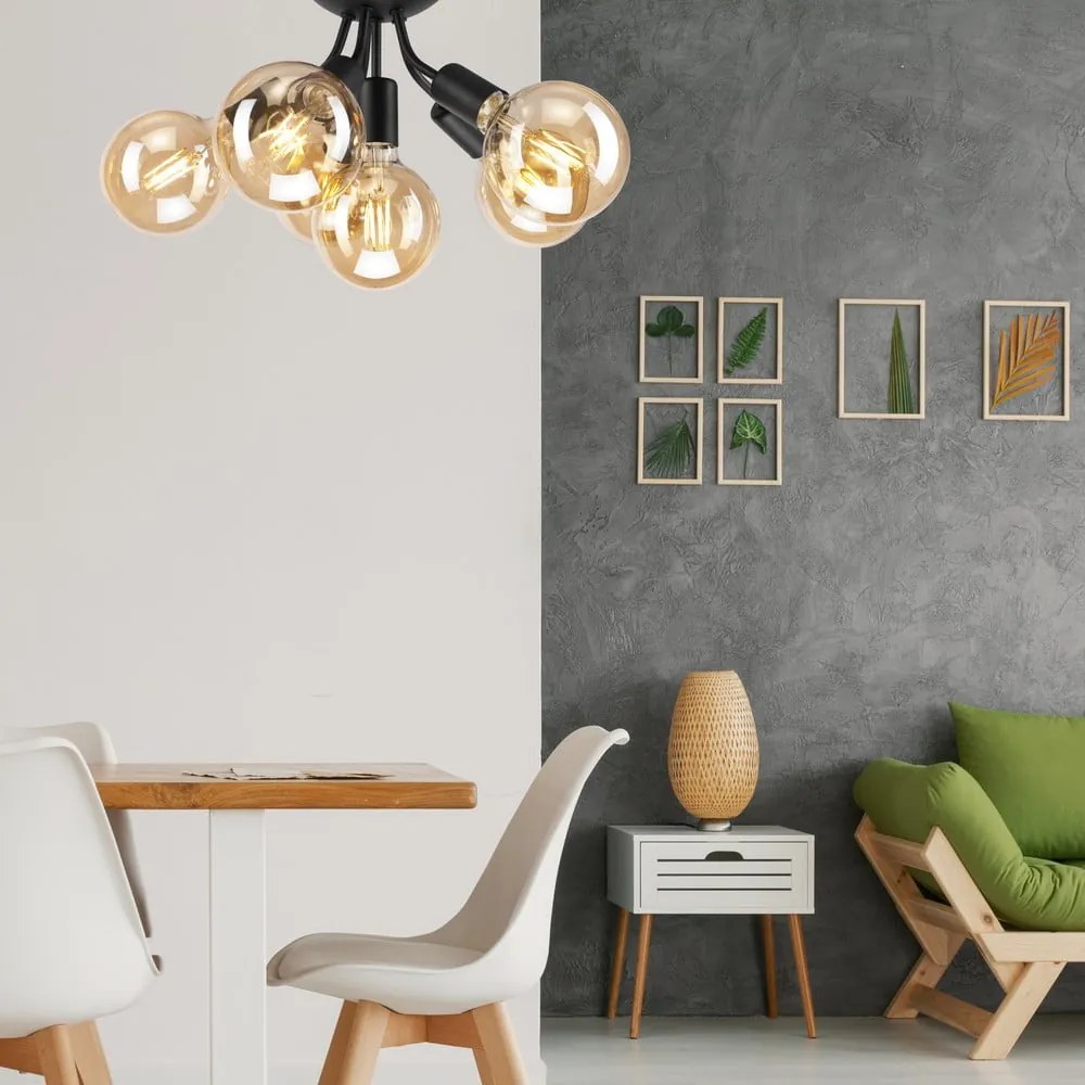 Fekete mennyezeti lámpa lámpabúra nélkül Viggo – LAMKUR